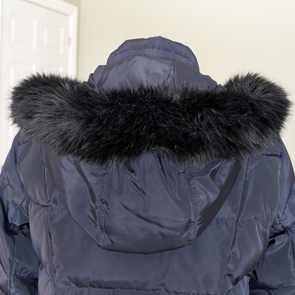 Lauren Ralph Lauren Women's Down Parka Coat Hooded Zip Front Navy Blue Size S - Picture 5 of 16
